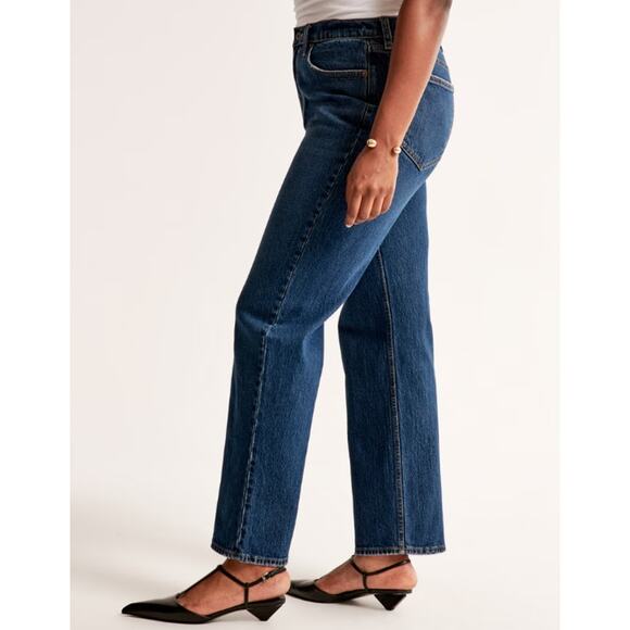 Abercrombie & Fitch The Vintage Straight Leg Jeans High Rise Dark Blue, 29 Short - Picture 3 of 11